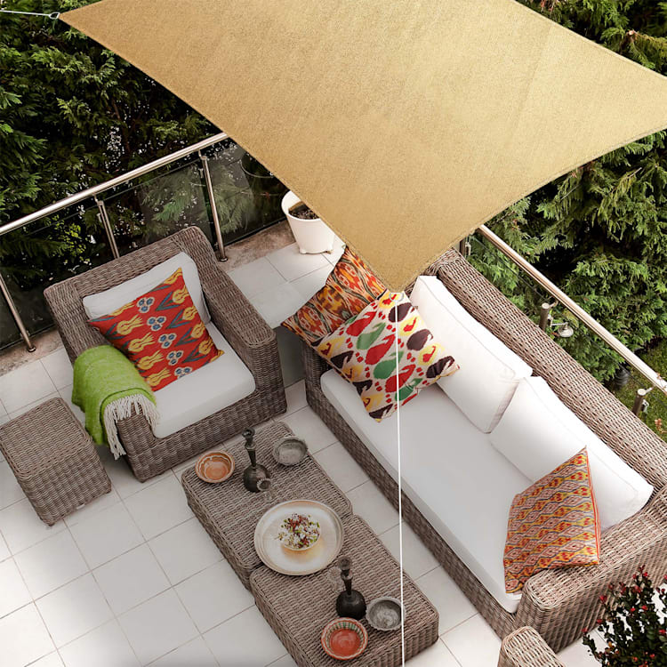Rechthoekig zonnescherm 2 x 3 m polyester luchtdoorlatend 2 x 3 m | Zand
