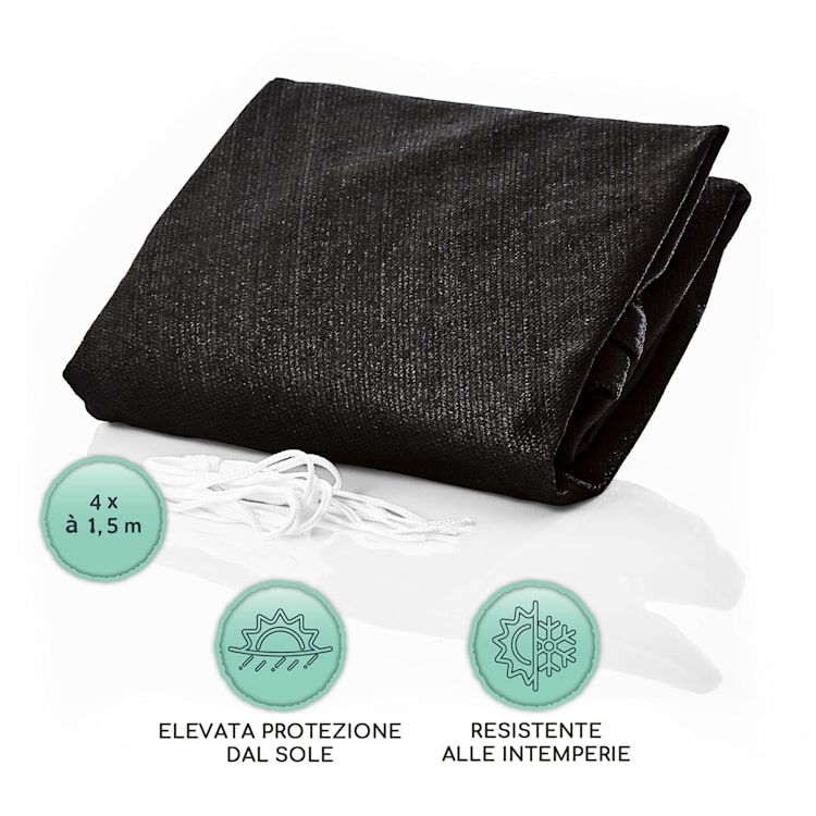 Vela parasole rettangolare 5 x 7 m poliestere permeabile all'aria 5 x 7 m | Nero