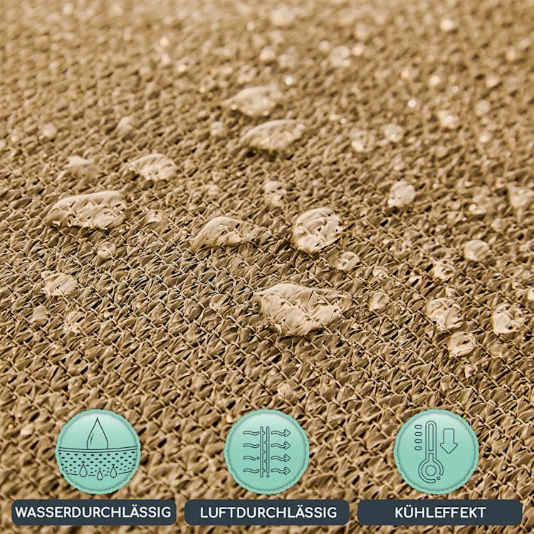 quadratisches Sonnensegel 4 x 4 m Polyester luftdurchlässig 4 x 4 m | Sand