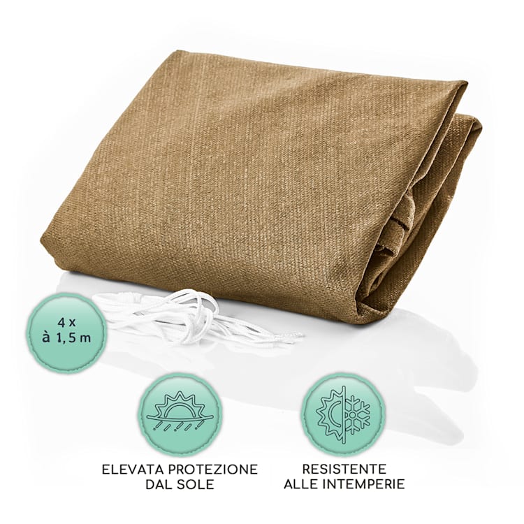 Vela parasole quadrata 4 x 4 m poliestere permeabile all'aria 4 x 4 m | Sabbia