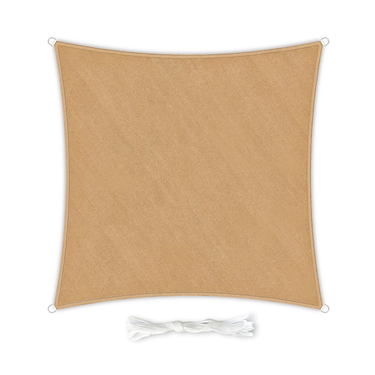 quadratisches Sonnensegel 4 x 4 m Polyester luftdurchlässig 4 x 4 m | Sand