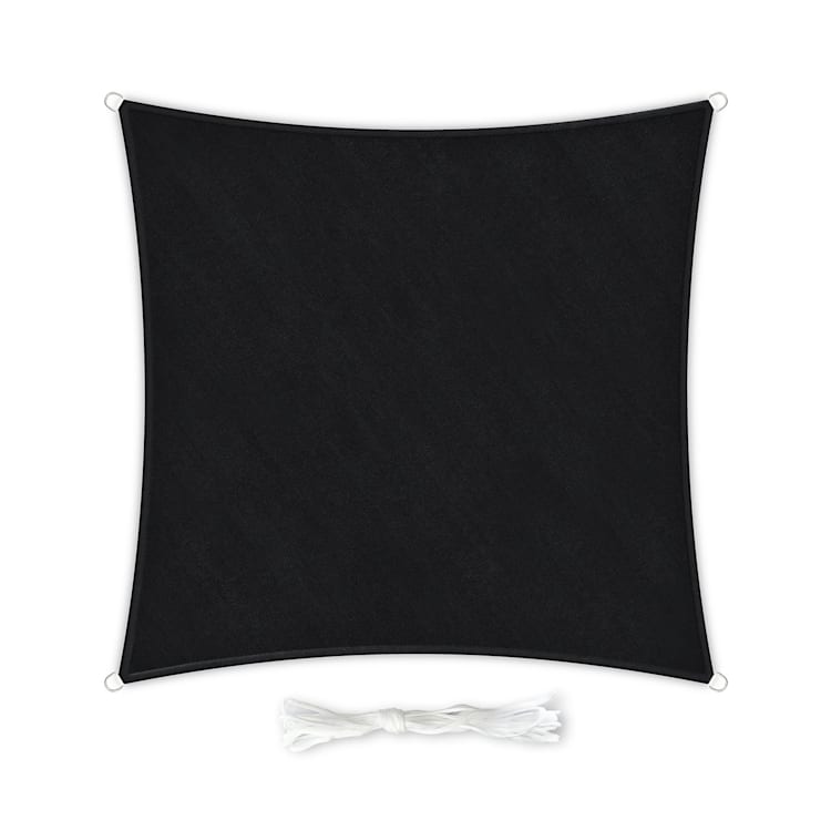 voile solaire carrée 5x5 m polyester perméable à l'air 5 x 5 m | Noir