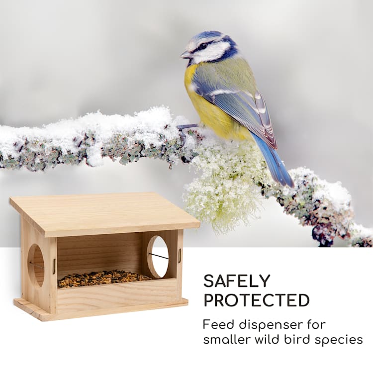 Vogelvoederhuisje onbehandeld natuurlijk hout ophangkoord kant-en-klaar gemonteerd