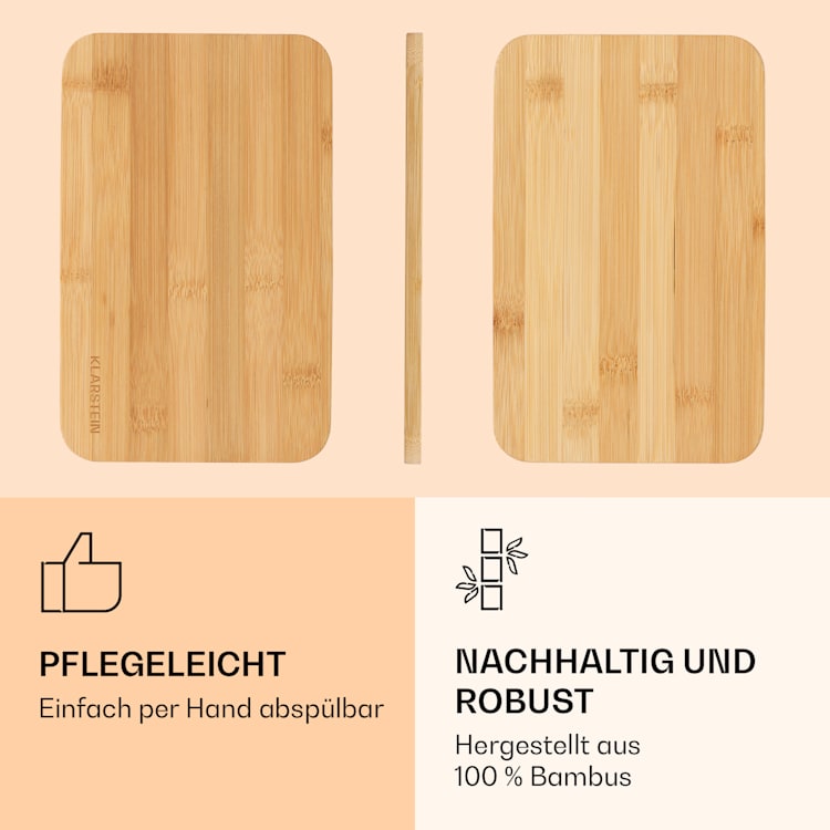 Frühstücksbrettchen Schneidbrett 6er-Set 20x1x14cm unbehandelt Bambus