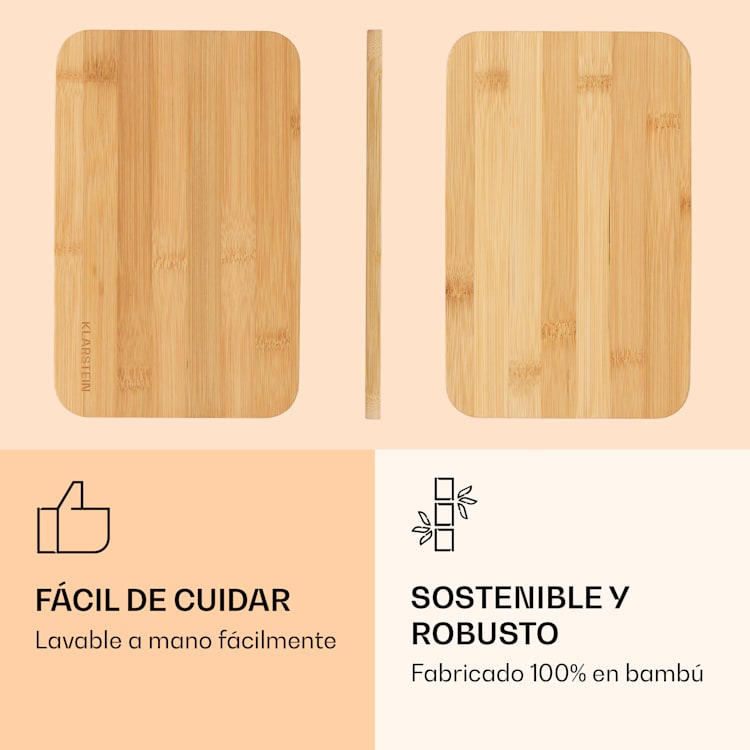 Tabla de desayuno Tablas de cortar Juego de 6 unidades 20x1x14cm (AnchoxAltoxLargo) Bambú sin tratar