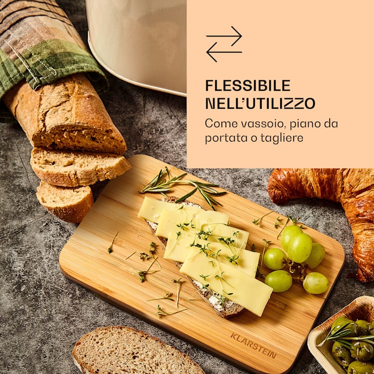 Taglieri da colazione, set di 6 pezzi, 20x1x14cm (LxAxP), in bambù non trattato