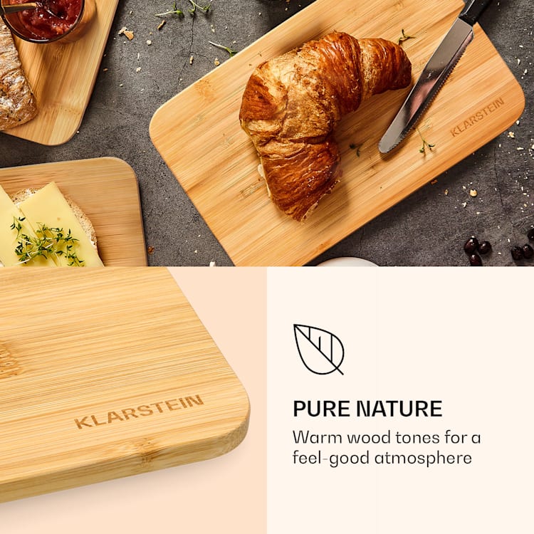 Breakfast Board Cutting Board Set of 6 Each 20x1x14cm (WxHxD) Untreated Bamboo