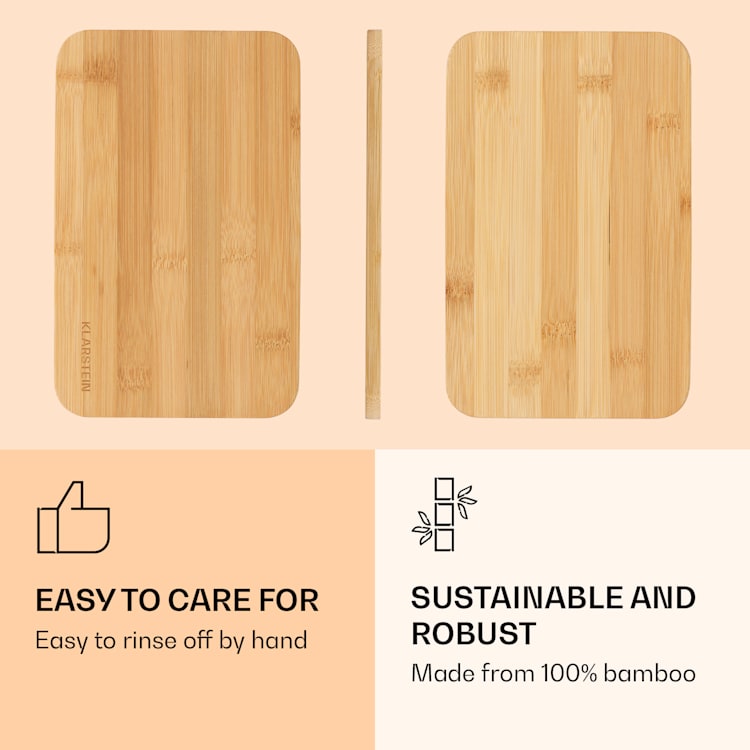 Breakfast Board Cutting Board Set of 6 Each 20x1x14cm (WxHxD) Untreated Bamboo