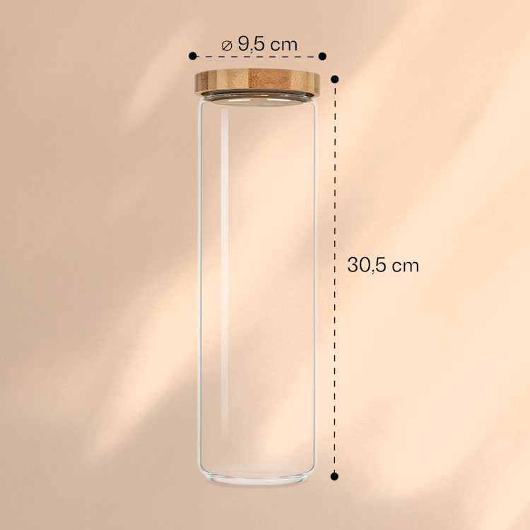 Frascos com tampa de bambu 1700 ml empilháveis hermético 1700 ml