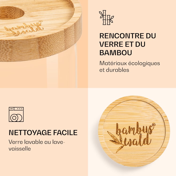 Bocal empilable avec couvercle en bambou 750 ml empilable hermétique 750 ml