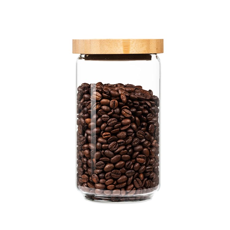 Tarro apilable con tapa de bambú 750 ml, apilable, hermético 750 ml