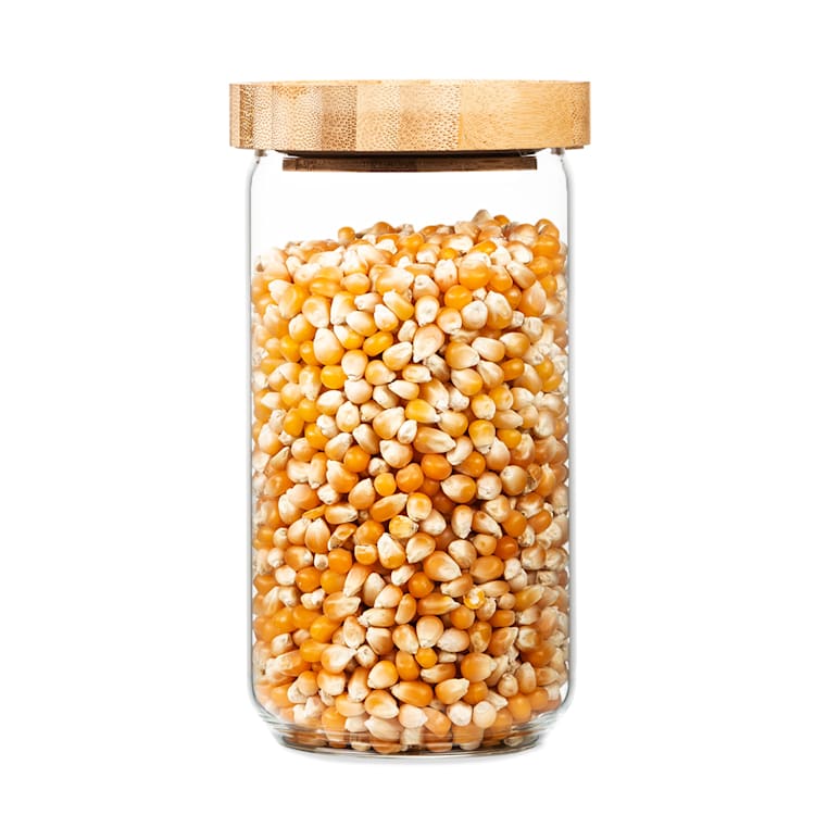 Skladovacia nádoba, s bambusovým uzáverom, 580 ml, stohovateľná, vzduchotesná 580 ml
