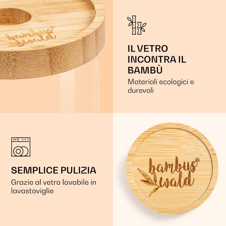 Barattolo impilabile con coperchio di bambù, 200 ml, ermetico 200 ml