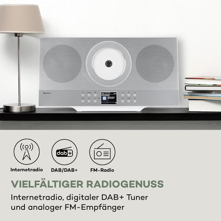 Silver Star CD-HiFi-Receiver Verstärker Internet/DAB+/FM-Radio CD-Player WiFi Silber