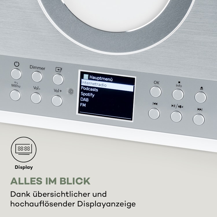 Silver Star CD-HiFi-Receiver Verstärker Internet/DAB+/FM-Radio CD-Player WiFi Silber
