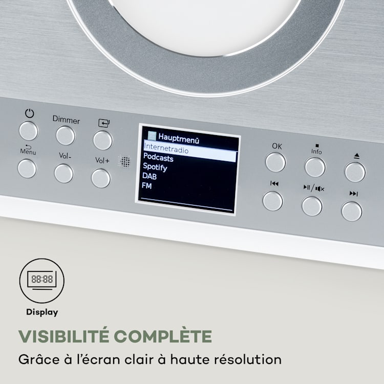 Silver Star CD HiFi Amplificateur Récepteur radio Internet/DAB+/FM lecteur CD WiFi Argent