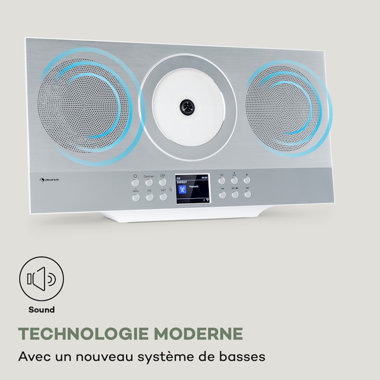 Silver Star CD HiFi Amplificateur Récepteur radio Internet/DAB+/FM lecteur CD WiFi Argent