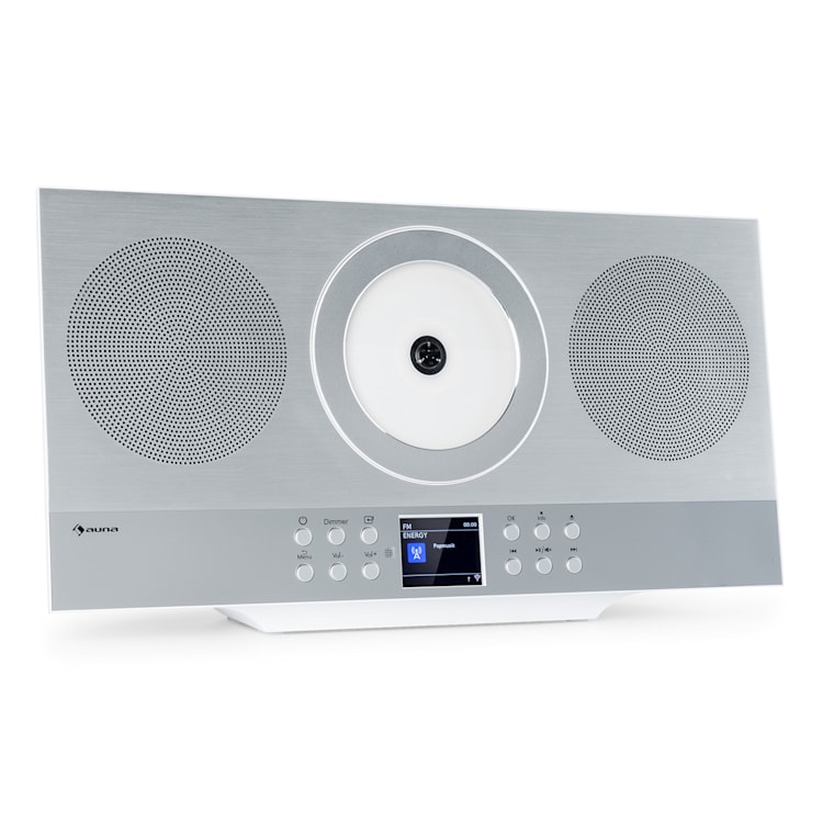 Amplificador recetor Hi-fi-CD Silver Star Rádio Internet/DAB+/Rádio FM Leitor de CDs WiFi Prateado