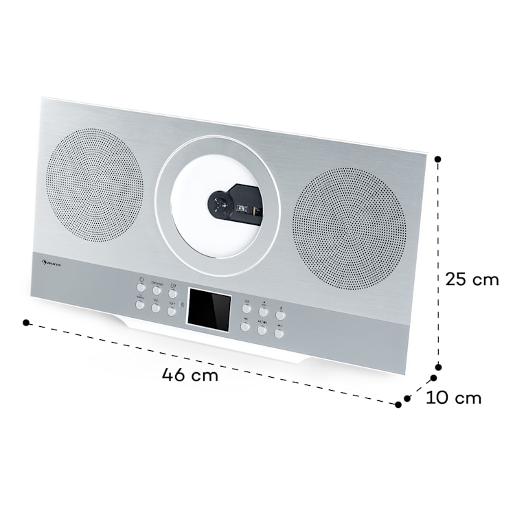 Amplificador recetor Hi-fi-CD Silver Star Rádio Internet/DAB+/Rádio FM Leitor de CDs WiFi Prateado