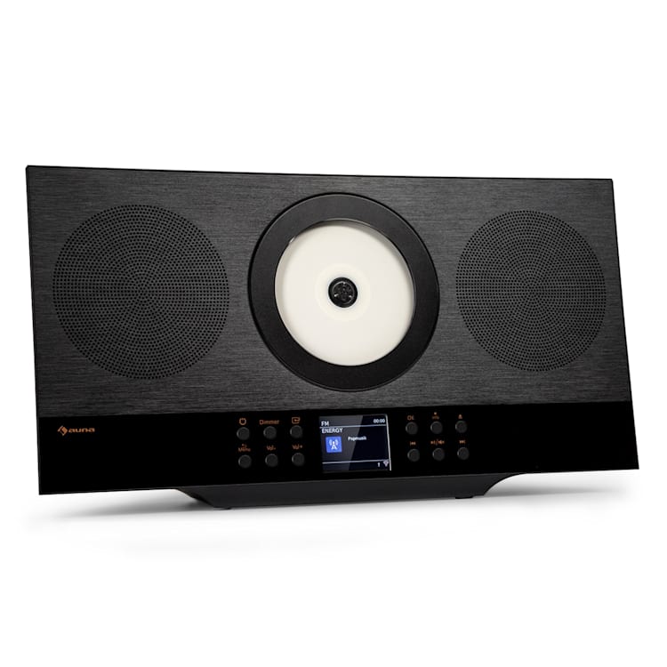 Silver Star Swing, vertikalni stereo sustav, CD-HiFi-prijemnik, pojačalo, internet / DAB + / FM radio, CD player, WiFi Crna