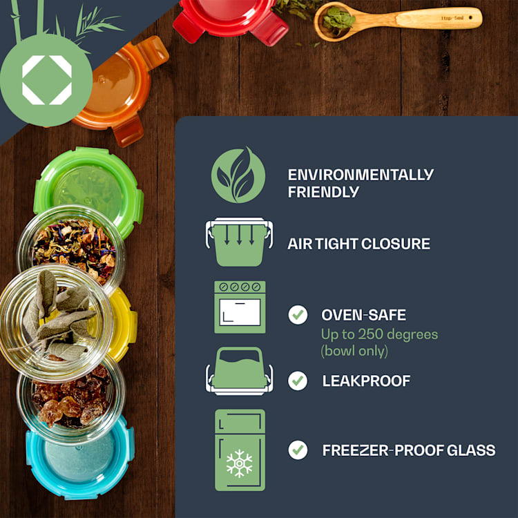 Baby jars set of 6 colorful lids airtight closure tasty