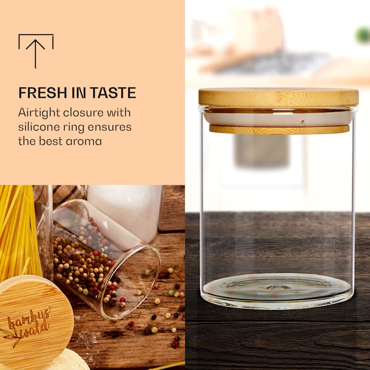 Frascos redondos tampas de bambu 10 peças cada 150 ml herméticos