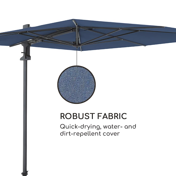 Saint-Tropez Traffic Light Umbrella 3-axis rotation 360° rotatable 3 x 3.55 m UV protection 50+ Blue