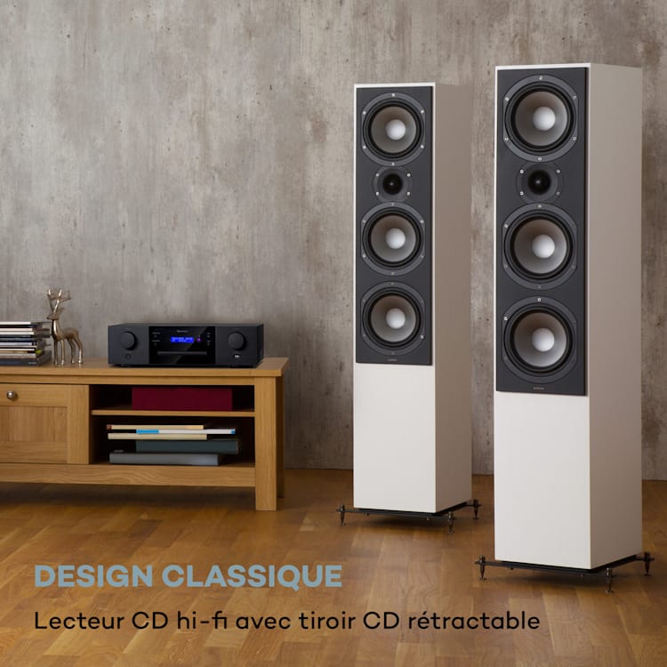 CD-1000 DG Lecteur CD USB MP3 Télécommande Écran LED Aluminium Noir