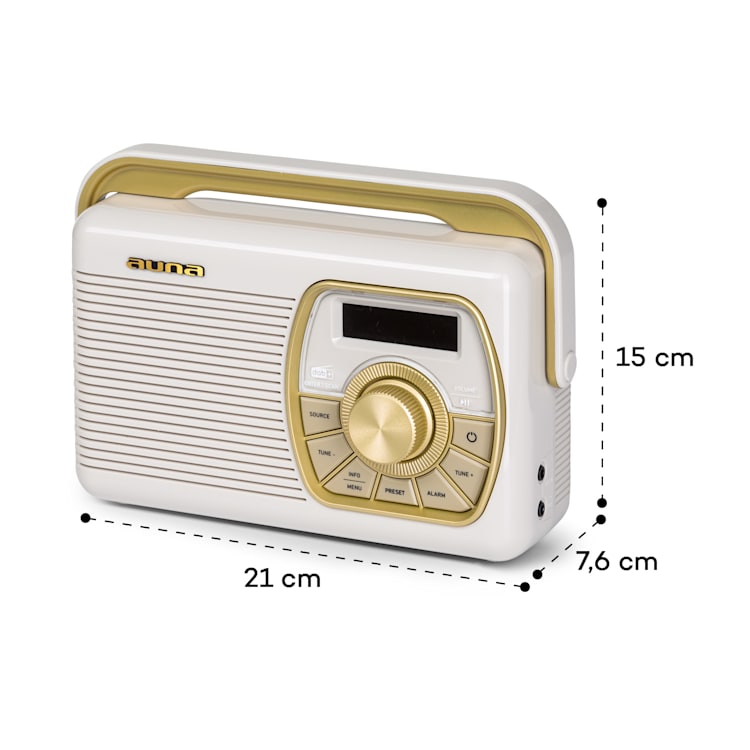 Buddy Digitalradio DAB/DAB+/UKW Bluetooth 5.0 AUX 1Ah-Akku mobil Retro Creme