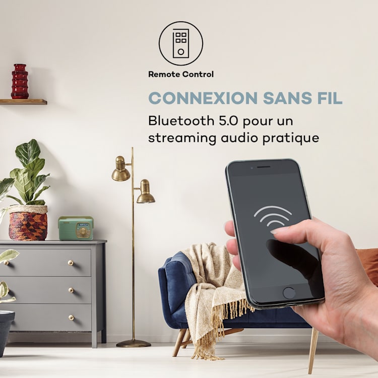 Buddy Radio numérique DAB/DAB+/UKW Bluetooth 5.0 AUX Batterie 1Ah mobile rétro Vert