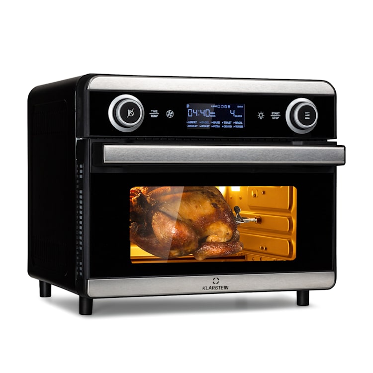 AeroVital Jumbo 3-v-1, Teplovzdušná fritéza, Toaster, Dehydrátor, 1550 W, 18 litrov Strieborná