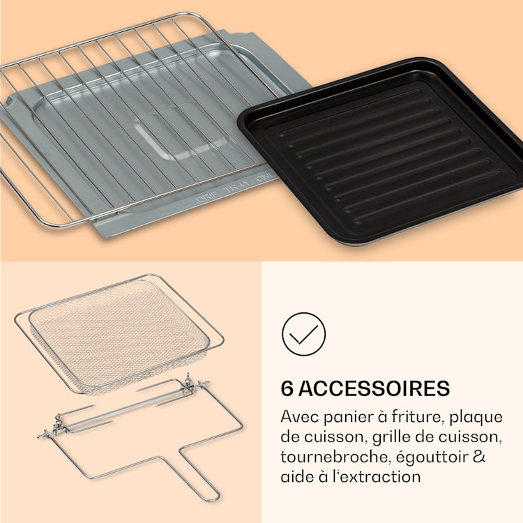 AeroVital Jumbo Friteuse à air chaud 3 en 1 Grille-pain Déshydrateur 1550 W 18 litres Noir
