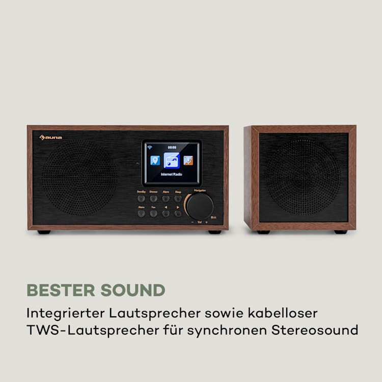 Silver Star Mini Two Internet DAB+/FM Radio, WiFi, BT, TWS Speaker Silber / Schwarz