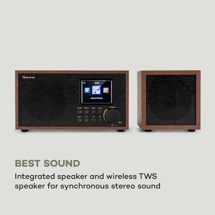 Silver Star Mini Two, internetové DAB+/FM rádio, WiFi, BT, TWS reproduktor Strieborná čierna
