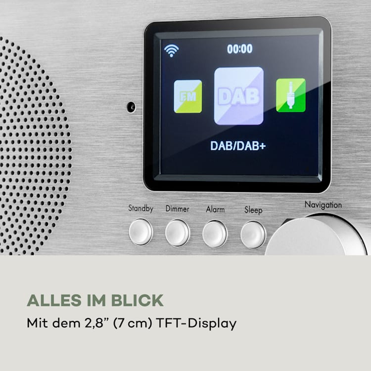 Silver Star Mini Two Internet DAB+/FM Radio, WiFi, BT, TWS Speaker Silber