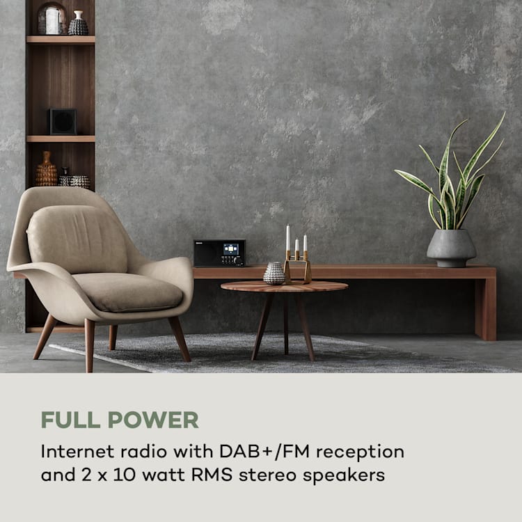 Silver Star Mini Two, internetové DAB+/FM rádio, WiFi, BT, TWS reproduktor Čierna
