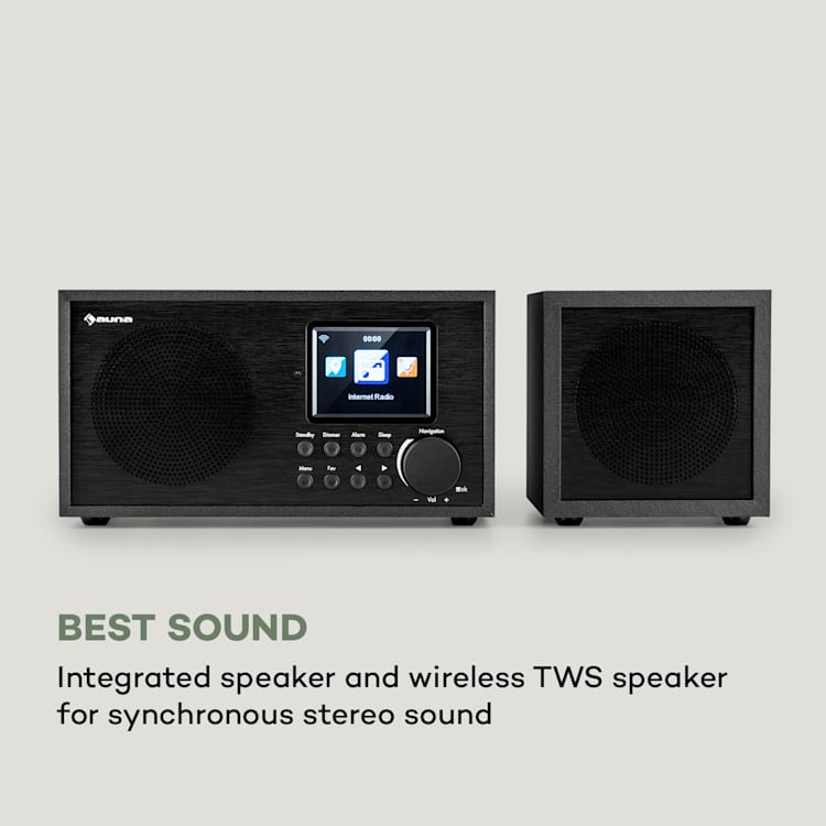 Silver Star Mini Two, internetové DAB+/FM rádio, WiFi, BT, TWS reproduktor Čierna