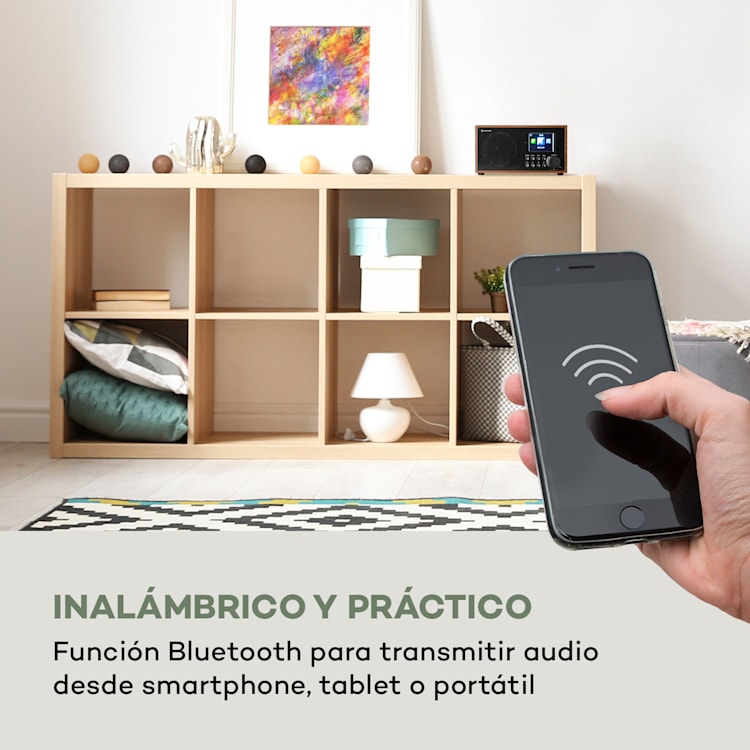 Silver Star Stereo Radio con internet/DAB+/FM BT USB y control por aplicación Nogal / negro