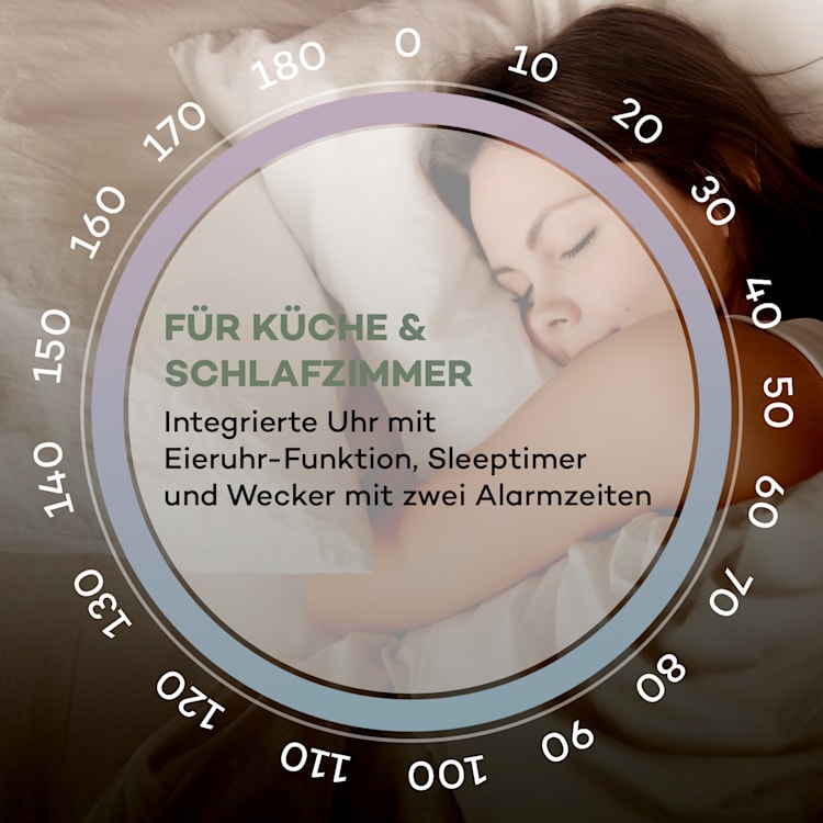 Ambient DAB+/FM Radio BT 5.0 AUX-In LC-Display Wecker Eieruhr Schwarz