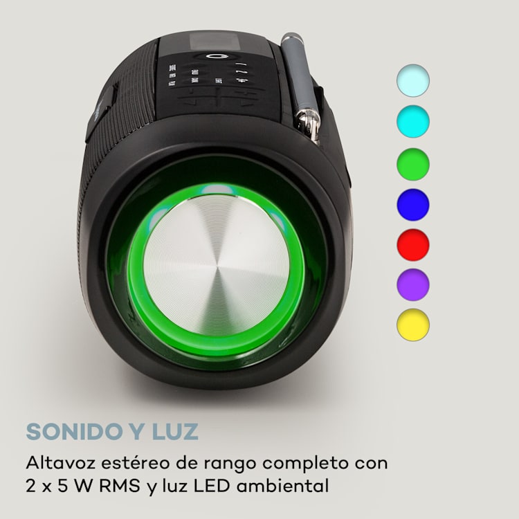 Blaster DAB Radio altavoz portátil con Bluetooth DAB/DAB+/FM batería LCD Negro