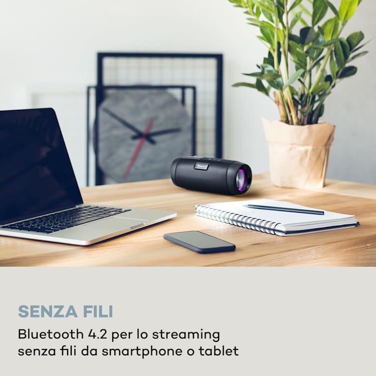 Blaster DAB - Cassa Bluetooth portatile, con radio DAB/DAB+/FM, batteria, LCD Nero