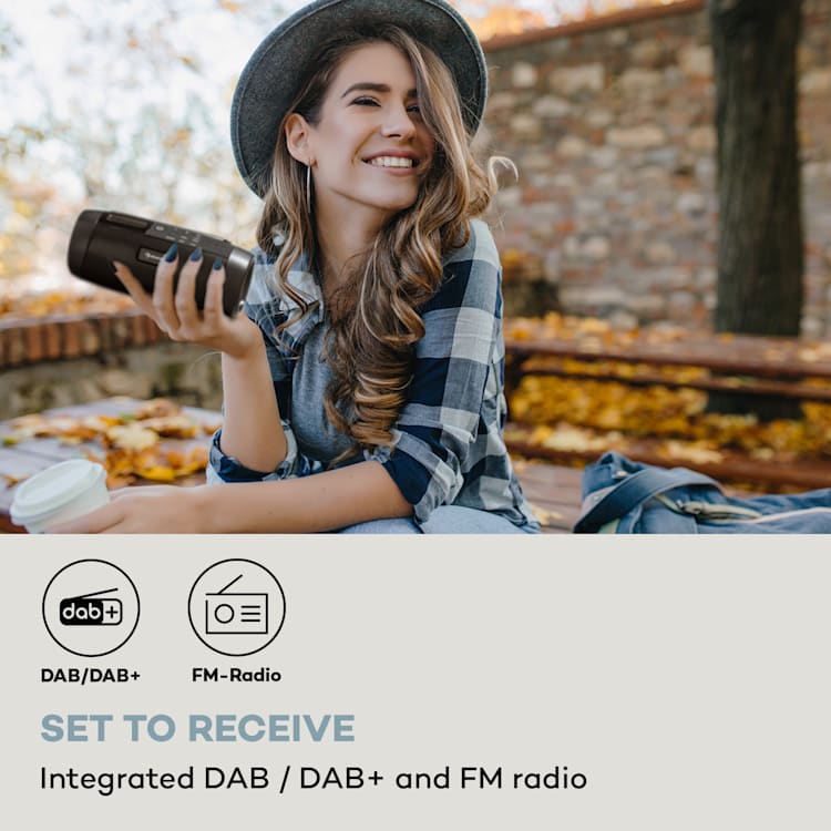 Rádio Portátil DAB Blaster DAB Coluna Bluetooth DAB/DAB+/FM Bateria LCD Preto