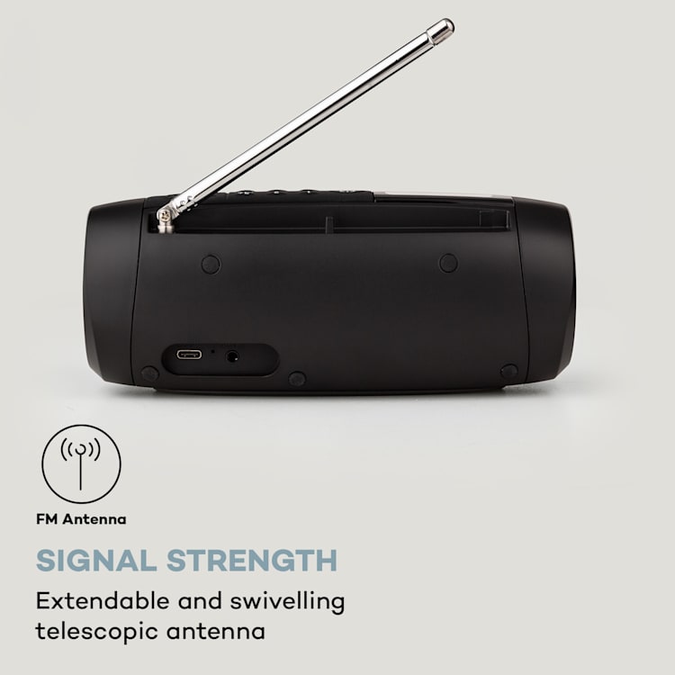 Rádio Portátil DAB Blaster DAB Coluna Bluetooth DAB/DAB+/FM Bateria LCD Preto