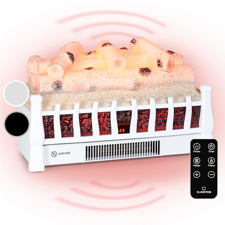 Kamini FXL 2G Cheminée électrique Insert 1800 W LED-3D simulation de flammes Blanc