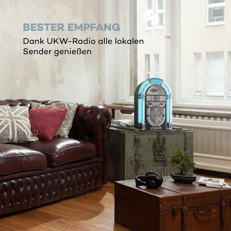 Arizona DAB+ Jukebox, BT, DAB+/UKW-Radio, USB, SD, MP3, CD-Player Schwarz