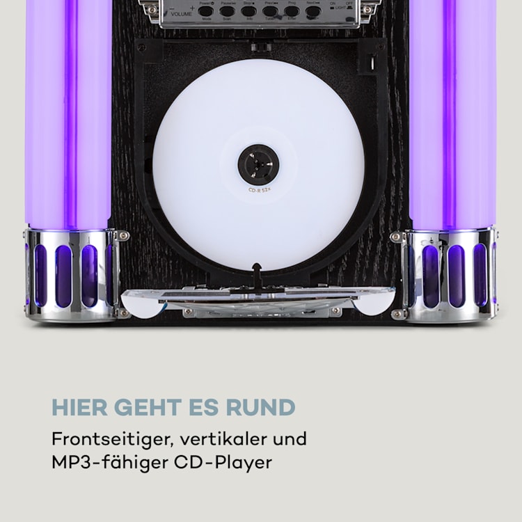 Arizona DAB+ Jukebox, BT, DAB+/UKW-Radio, USB, SD, MP3, CD-Player Schwarz