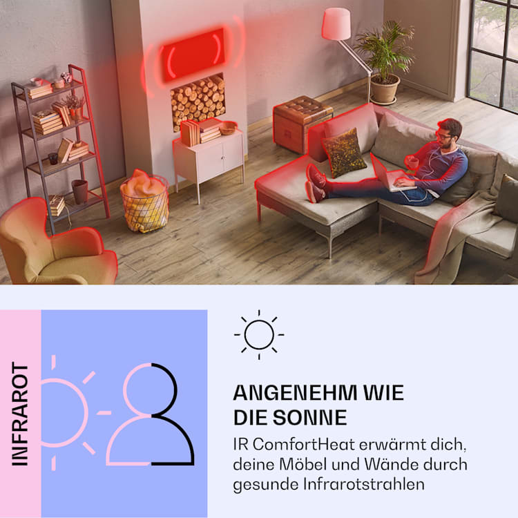 Wondersky Decken-Infrarotheizstrahler 350W 60 x 6,5 x 60 cm (BxHxT) IP44 350 W
