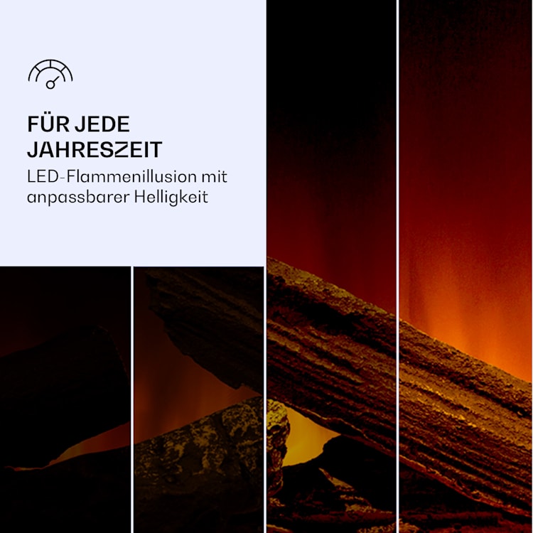Studio Light & Fire 2 Smart Kamin 1000/2000W MDF WiFi-Steuerung Weiß