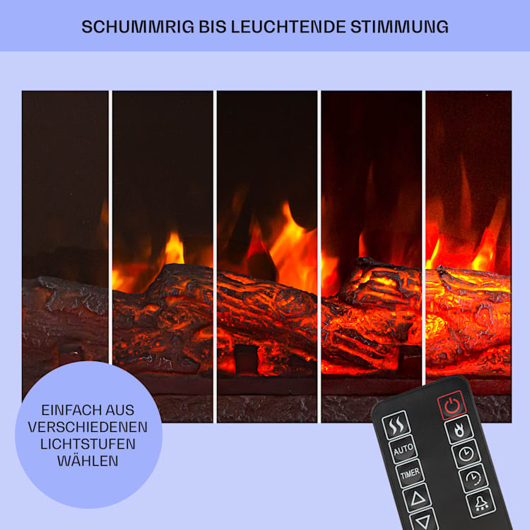 Studio Light & Fire 2 Smart Kamin 1000/2000W MDF WiFi-Steuerung Weiß