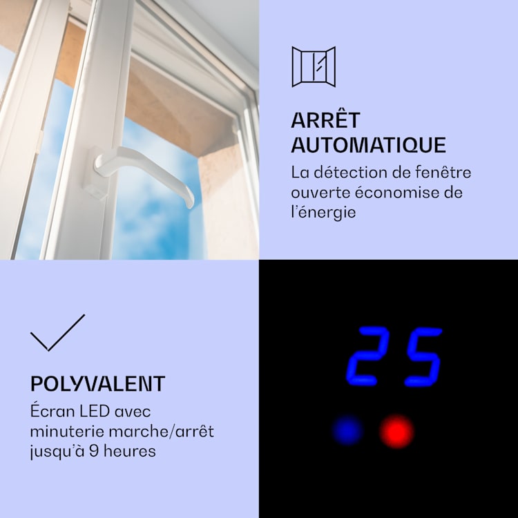 Studio Light & Fire 2 Cheminée smart 1000/2000W MDF Commande WiFi Noir